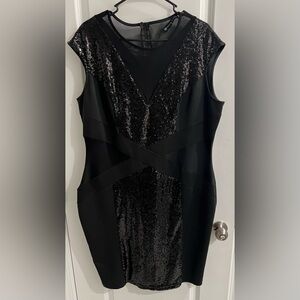 Gently Used- FTF Black Sequin & Mesh Cocktail Dress (Plus Size)